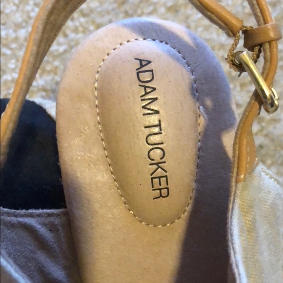 Adam Tucker Black and Tan Espadrille Wedge Heels - Picture 8 of 10